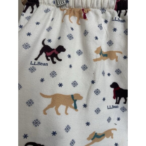 LL Bean Pajama Flannel Pants Medium Dog Lab Christmas Drawstring Waist - Picture 4 of 10